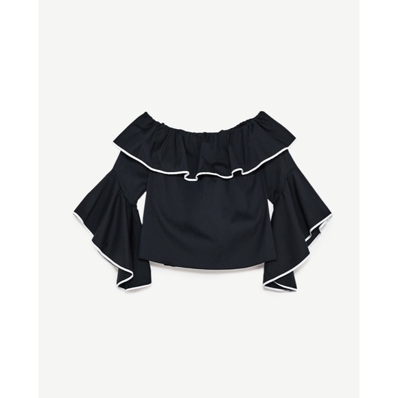 zara black off the shoulder top